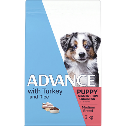 Advance Puppy Medium Breed Sensitive Skin & Digestion Turkey with Rice Dry Dog Food