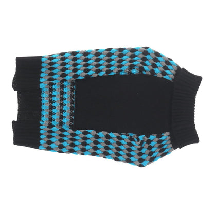 Zeez Knitted Sweater Teal/Grey Diamond