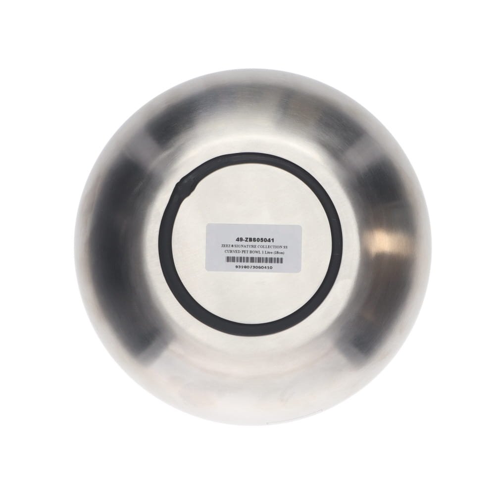 Zeez Signature Collection SS Curved Pet Bowl