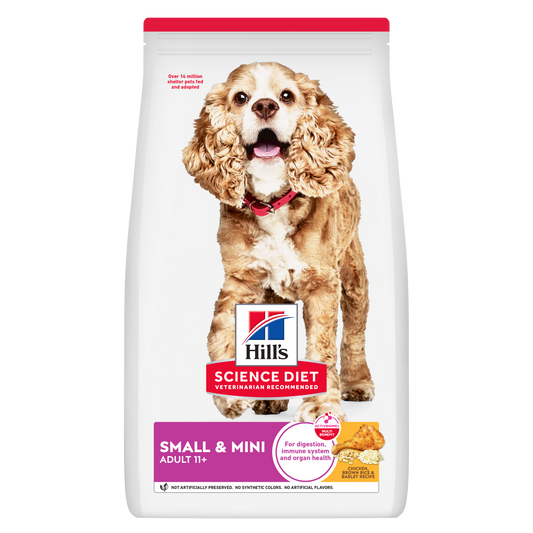 Hill's Science Diet Adult 11+ Small & Mini Chicken, Brown Rice & Barley Recipe Dry Dog Food