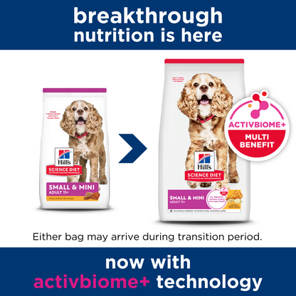 Hill's Science Diet Adult 11+ Small & Mini Chicken, Brown Rice & Barley Recipe Dry Dog Food