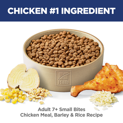 Hill's Science Diet Adult 7+ Small Bites Chicken Meal, Barley & Rice Recipe Dry Dog Food