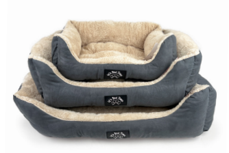 It's Bed Time Dog Plush Dozer Bed Grey