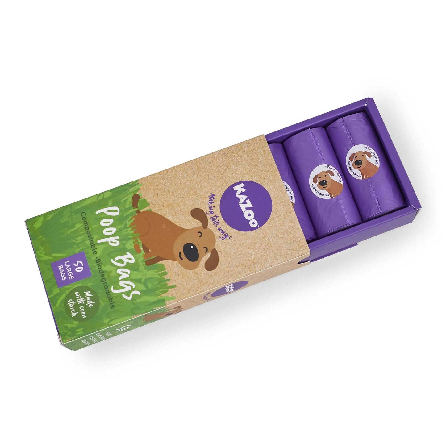 Kazoo Eco-Friendly Compostable Biodegradable Poop Bags 50pk