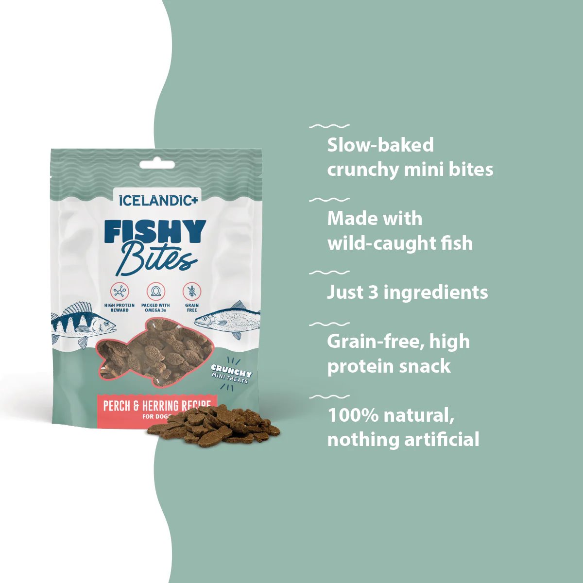 Icelandic+ Fishy Bites Perch & Herring Recipe for Dogs 57g