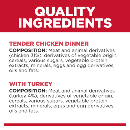 Hill's Science Diet Adult Poultry Selection Variety Pack (6 Chicken & 6 Turkey) Wet Cat Food Pouches 12x85g