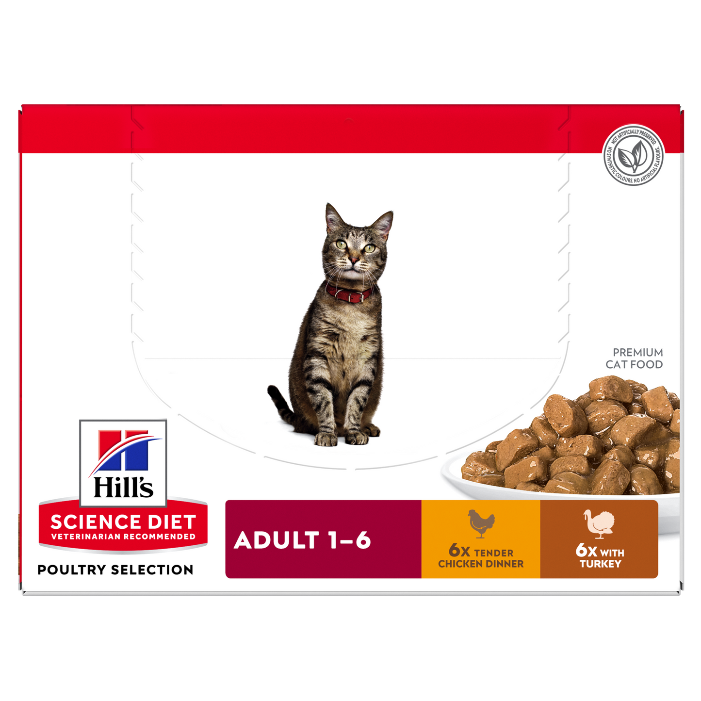 Hill's Science Diet Adult Poultry Selection Variety Pack (6 Chicken & 6 Turkey) Wet Cat Food Pouches 12x85g