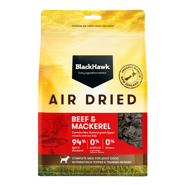 Black Hawk Adult Dog Air Dried All Breeds Beef & Mackerel Dry Dog Food