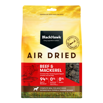 Black Hawk Adult Dog Air Dried All Breeds Beef & Mackerel Dry Dog Food