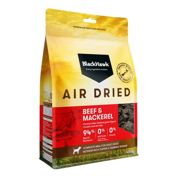 Black Hawk Adult Dog Air Dried All Breeds Beef & Mackerel Dry Dog Food