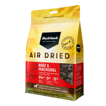 Black Hawk Adult Dog Air Dried All Breeds Beef & Mackerel Dry Dog Food