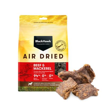 Black Hawk Adult Dog Air Dried All Breeds Beef & Mackerel Dry Dog Food