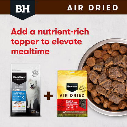 Black Hawk Adult Dog Air Dried All Breeds Beef & Mackerel Dry Dog Food
