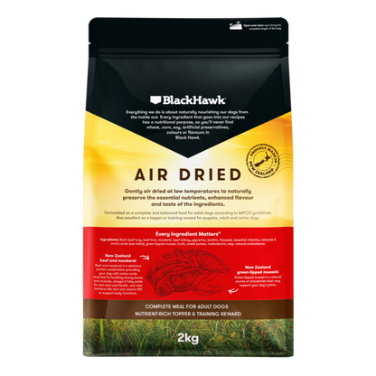 Black Hawk Adult Dog Air Dried All Breeds Beef & Mackerel Dry Dog Food