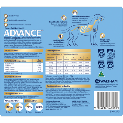 ADVANCE Wet Puppy Food Oodles with Turkey & Rice