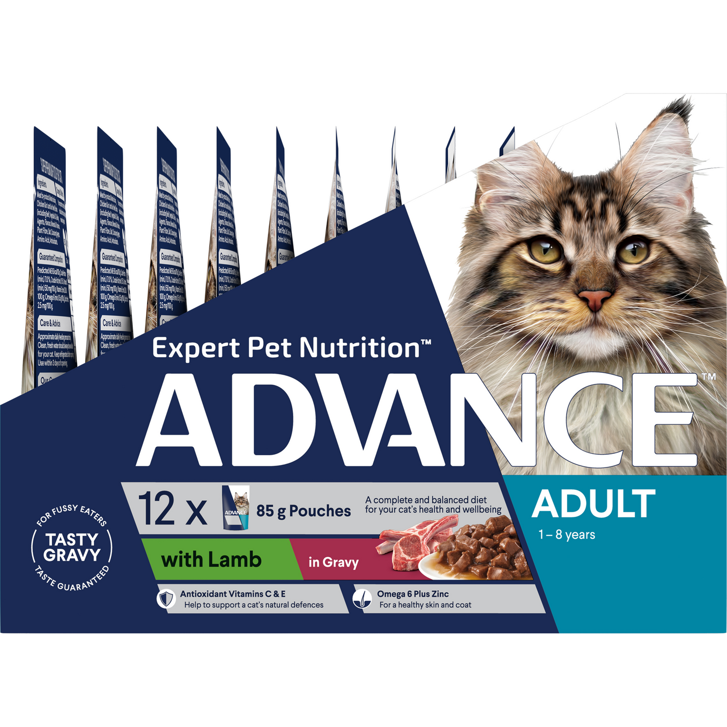 Advance Adult Wet Cat Food Lamb in Gravy