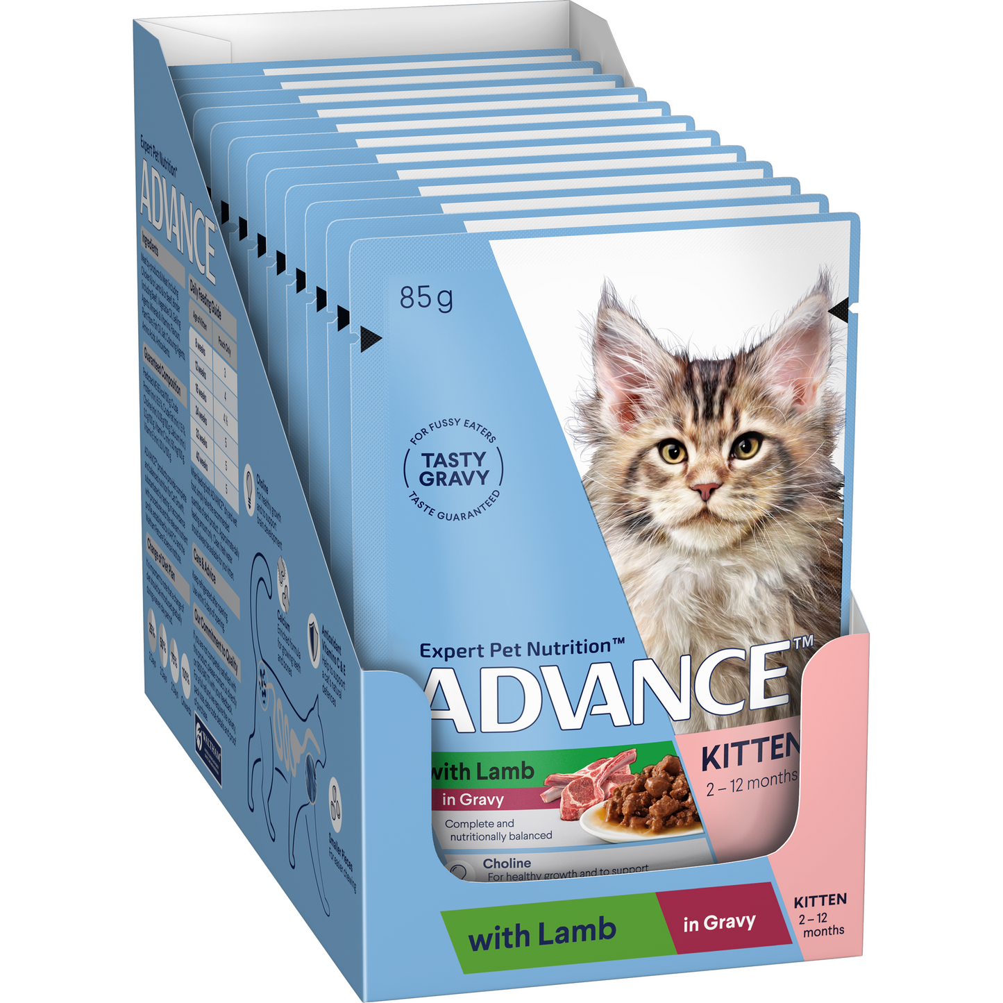 Advance Kitten Wet Cat Food Lamb in Gravy