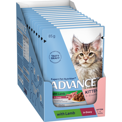 Advance Kitten Wet Cat Food Lamb in Gravy
