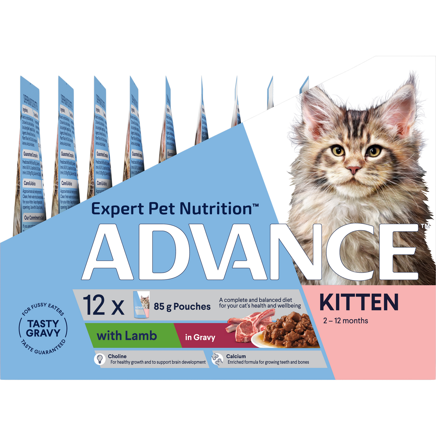 Advance Kitten Wet Cat Food Lamb in Gravy
