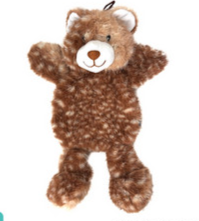 Snuggle Flatties Brown Spotty Bear Dog Toy