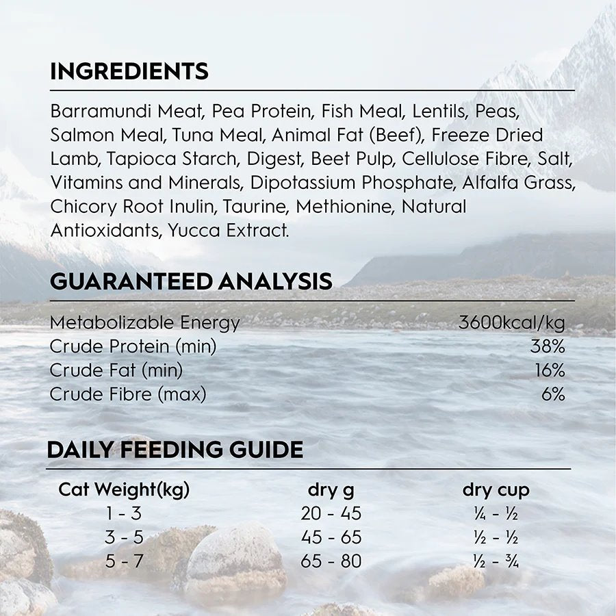 Trilogy Adult Australian Barramundi with Pacific Island Tuna + Freeze Dried New Zealand Lamb Dry Cat Food