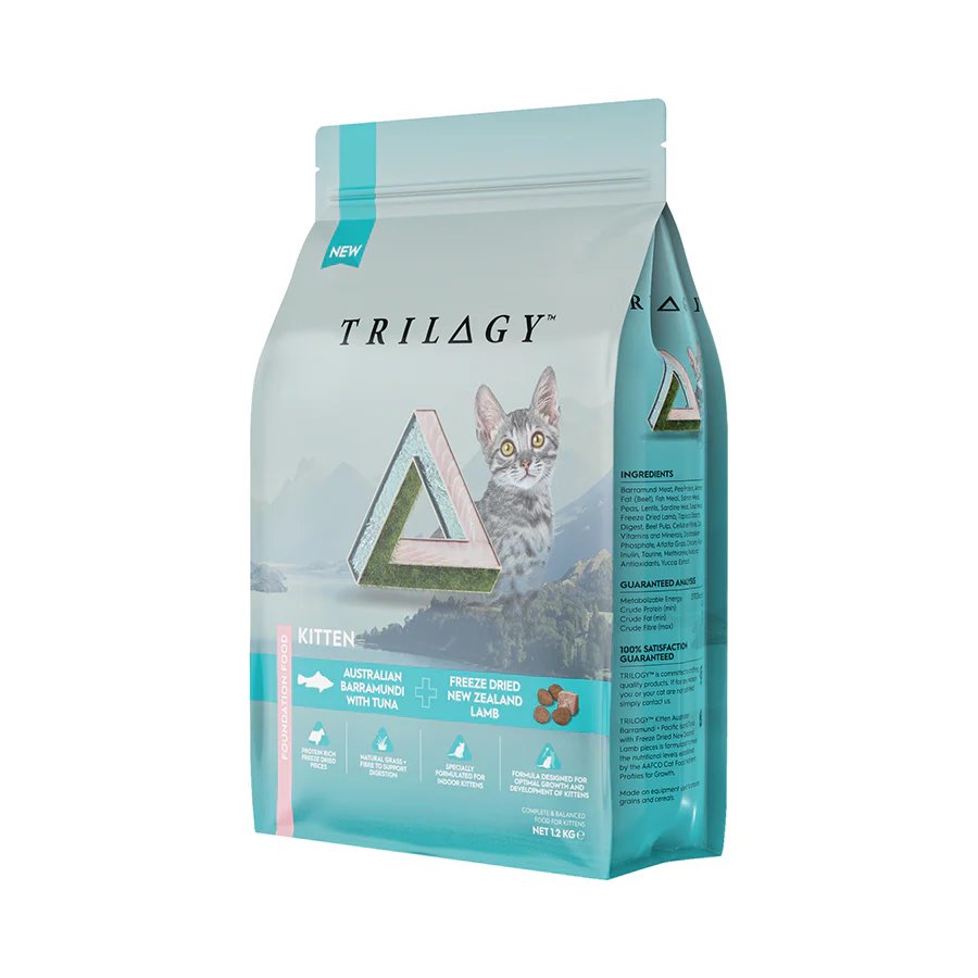 Trilogy Kitten Australian Barramundi with Pacific Island Tuna + Freeze Dried New Zealand Lamb Dry Cat Food