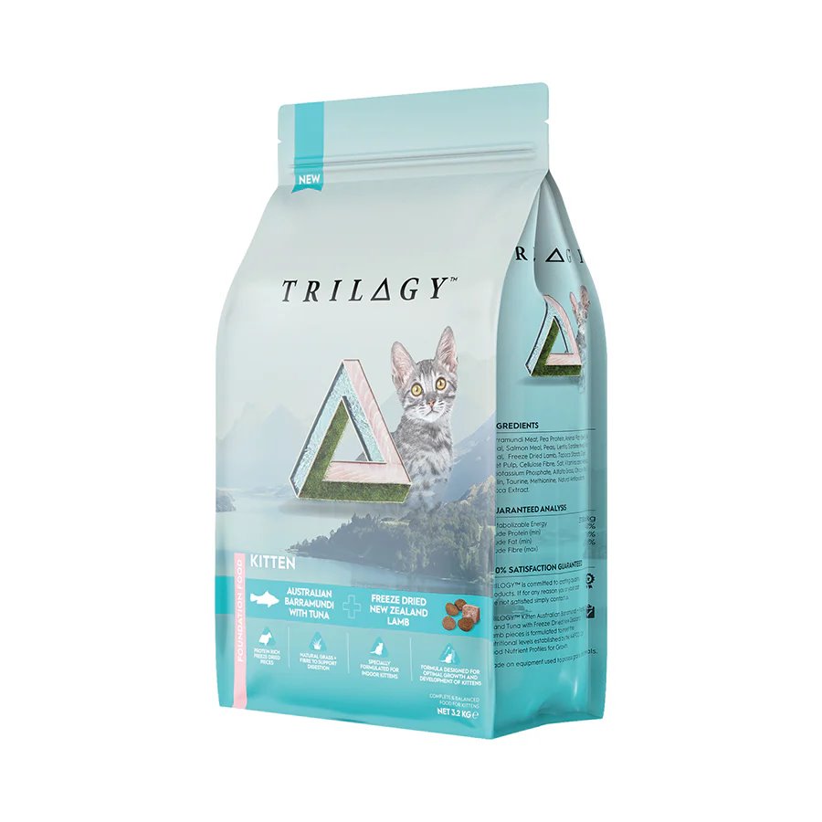 Trilogy Kitten Australian Barramundi with Pacific Island Tuna + Freeze Dried New Zealand Lamb Dry Cat Food