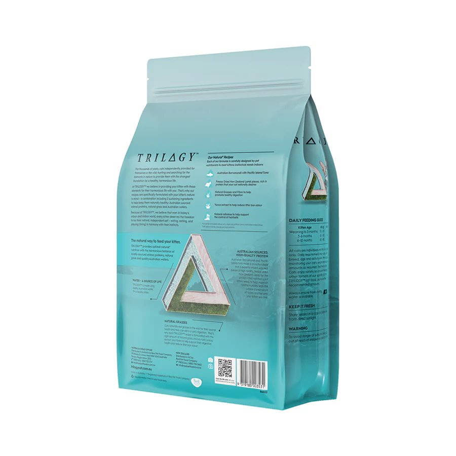 Trilogy Kitten Australian Barramundi with Pacific Island Tuna + Freeze Dried New Zealand Lamb Dry Cat Food