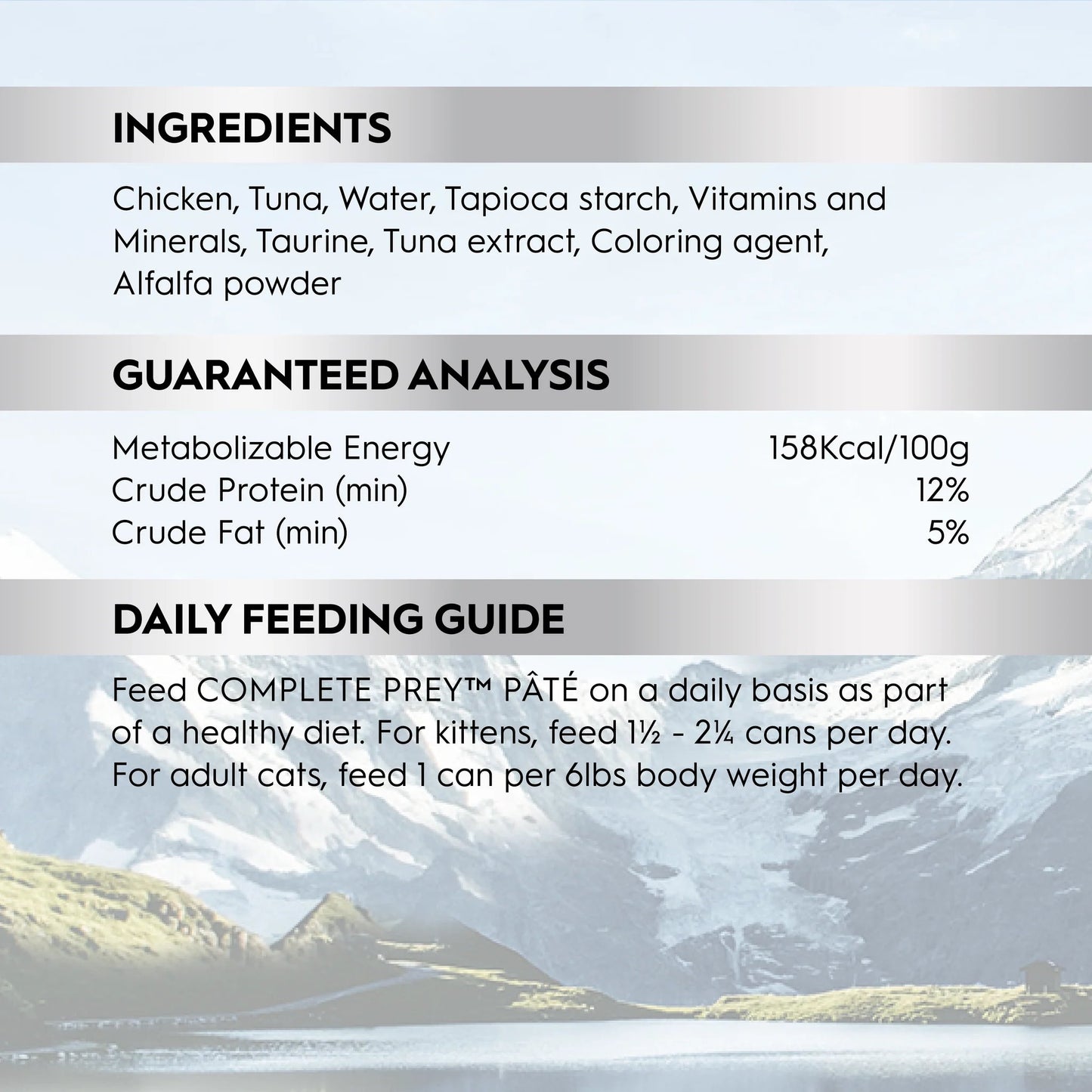 Trilogy Complete Prey Pâté Wild Caught Tuna

 Wet Cat Food