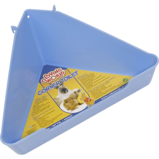 Living World Small Animal Corner Toilet Light Blue Medium