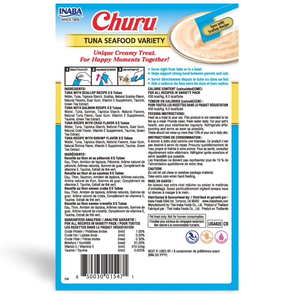 Inaba Churu Tuna Seafood Variety Box 20x14g