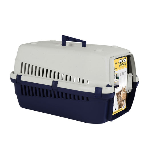 FurKidz Economy Animal Carrier Dark Blue/ Beige