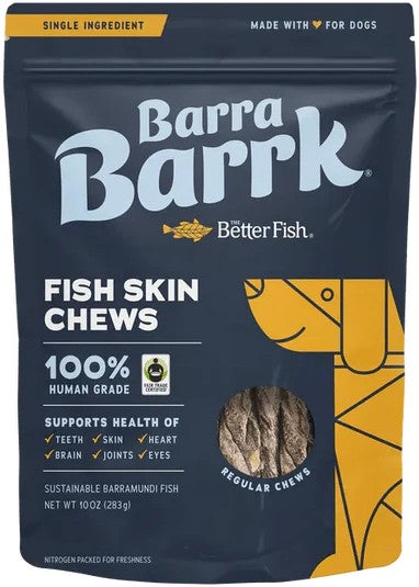 Barra Barrk Fish Skin Chew Treats For Dogs 283g