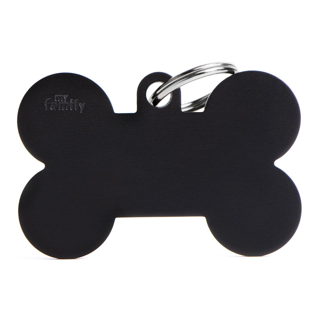 My Family Basic Bone Black ID Tag