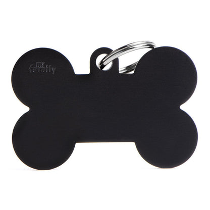 My Family Basic Bone Black ID Tag