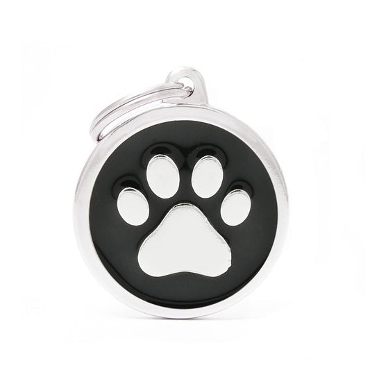 My Family Classic Paw Black ID Tag