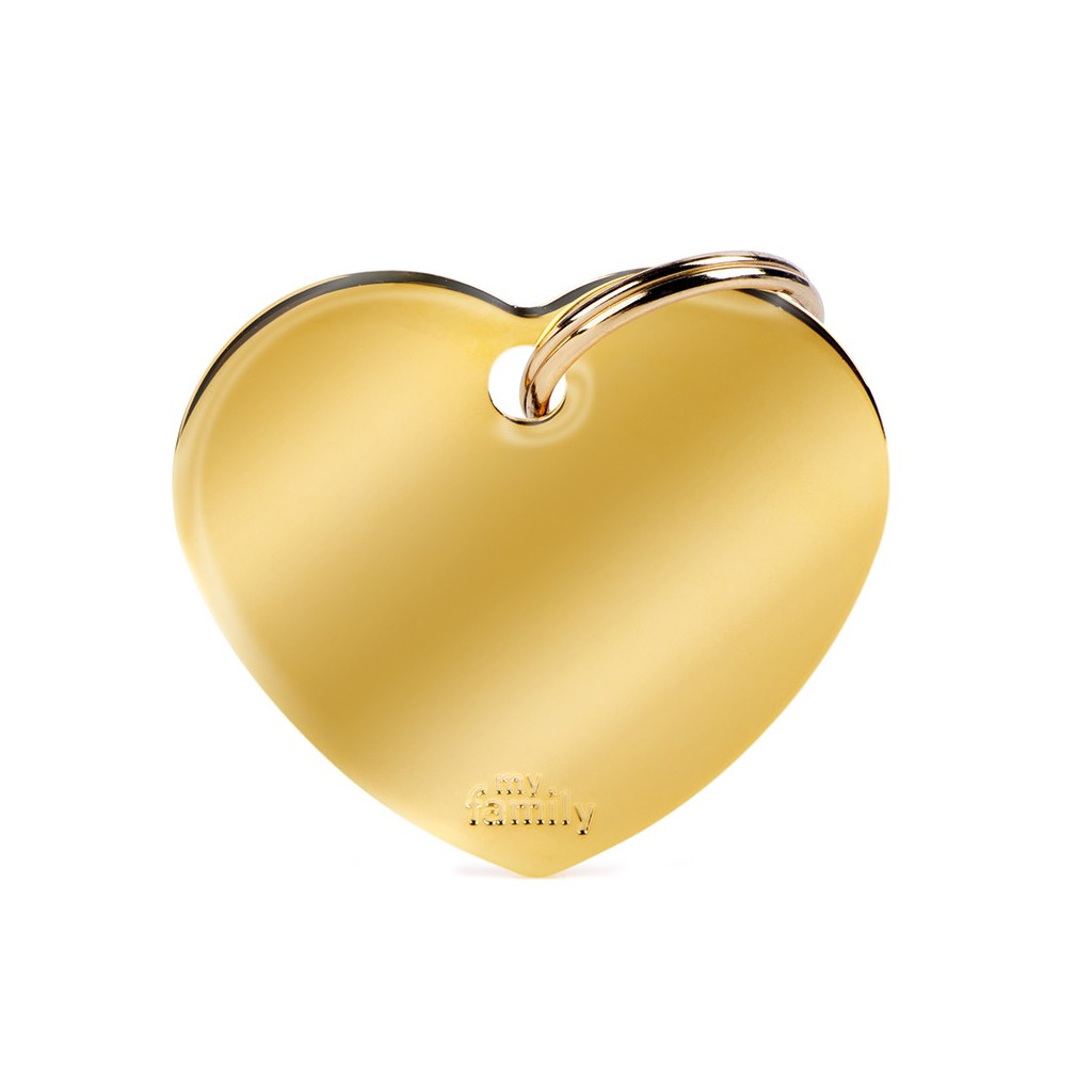 My Family Basic Heart Gold ID Tag