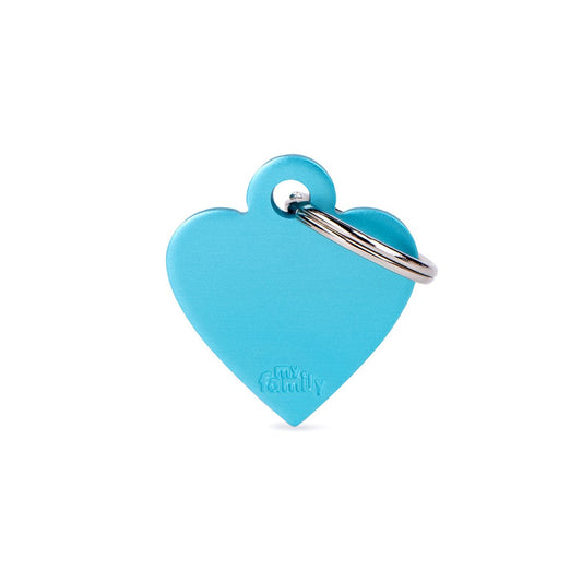 My Family Basic Heart Blue ID Tag