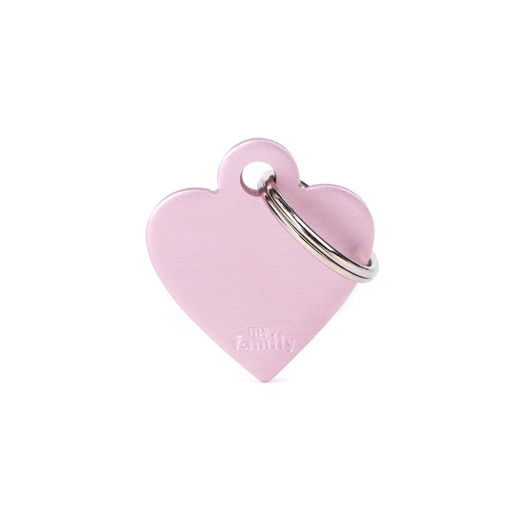 My Family Basic Heart Pink ID Tag