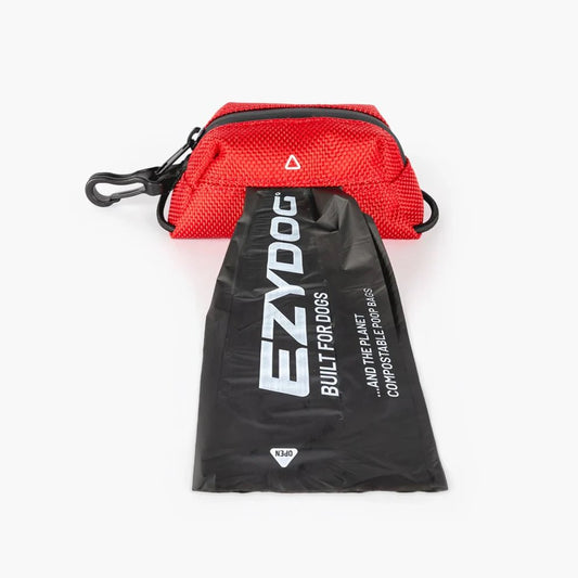 EzyDog Essential Poop Bag Holder Red