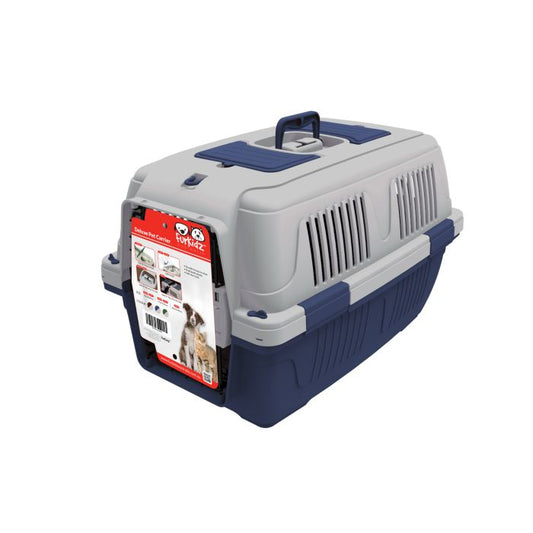 FurKidz Deluxe Animal Carrier Dark Blue/Beige 57x37x35cm