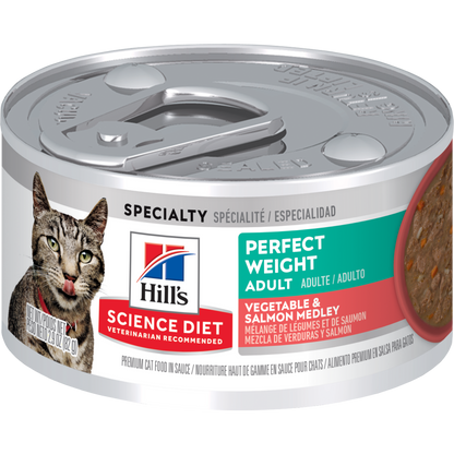 Hill's Science Diet Perfect Weight Vegetable & Salmon Medley Canned Wet Cat Food