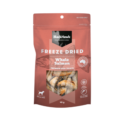 Black Hawk Adult Dog Freeze Dried Treats All Breeds Whole Salmon 45g