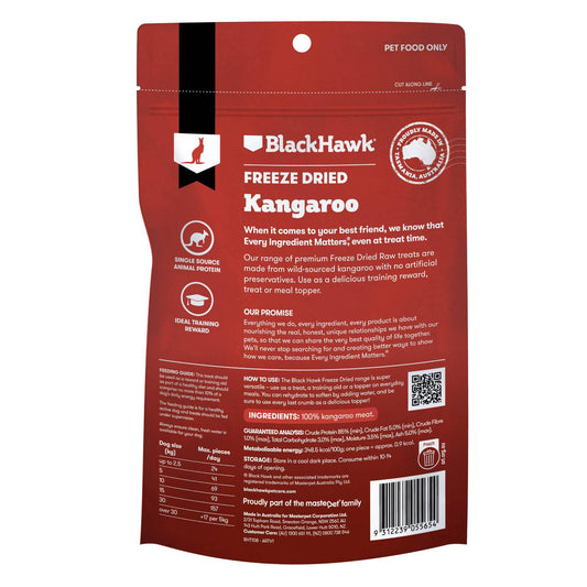 Black Hawk Adult Dog Freeze Dried Treats All Breeds Kangaroo 40g