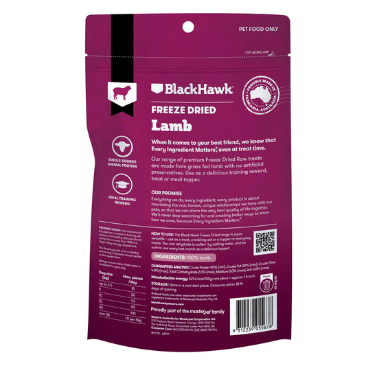 Black Hawk Adult Dog Freeze Dried Treats All Breeds Lamb 50g