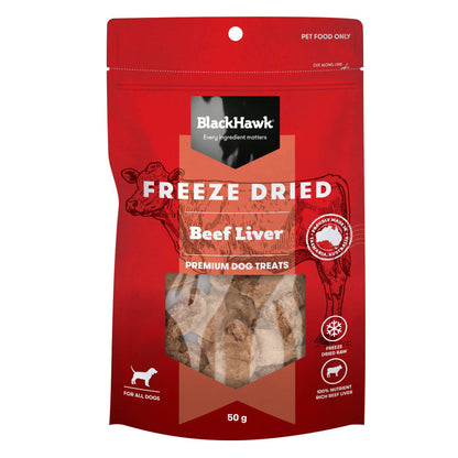 Black Hawk Adult Dog Freeze Dried Treats All Breeds Beef Liver 50g