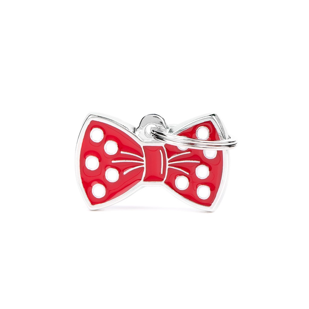 My Family Charm Red Bow ID Tag