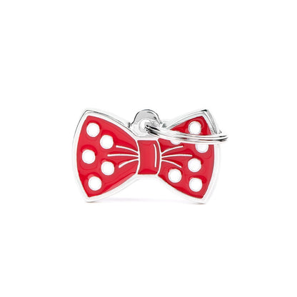 My Family Charm Red Bow ID Tag