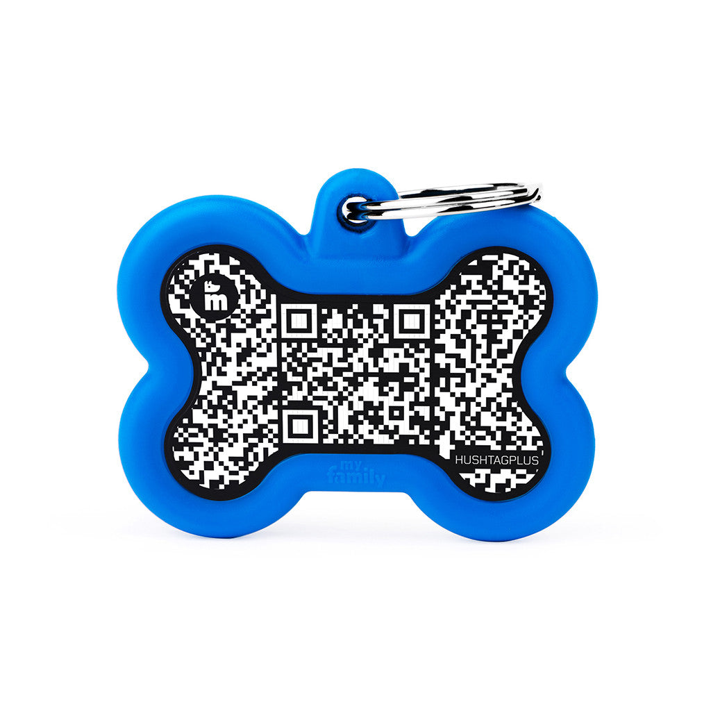 My Family QR Code Hushtag Bone Black and Blue