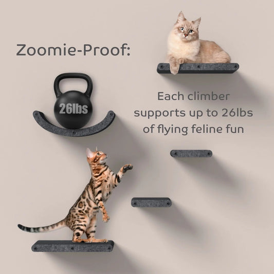 Pryde Set of 4 Charcoal Cat Climbers